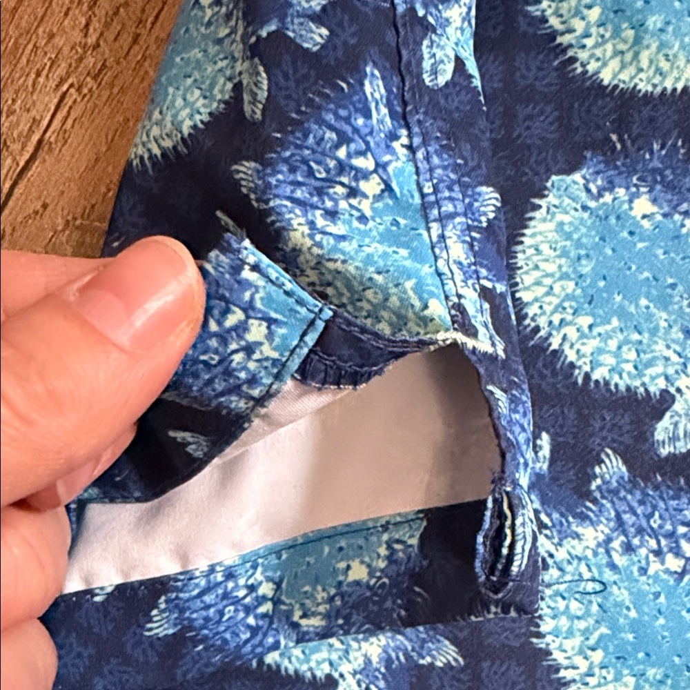 Peter Millar Navy and Light Blue Patterned Swim Shorts - Picture 8 of 10
